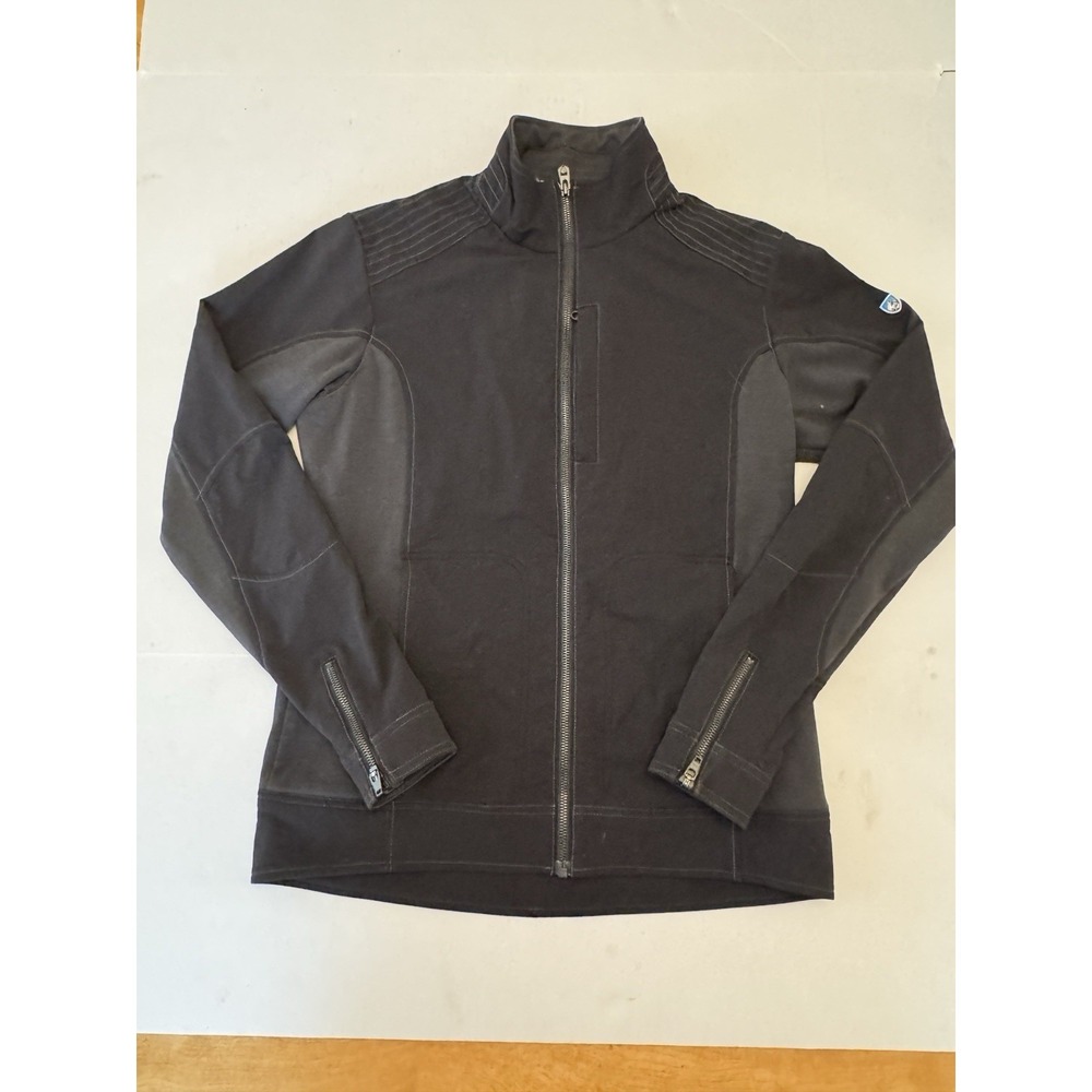 Kuhl Impakt Jacket Mens Small Full Zip Softshell Hiking Nylon Stretch Black